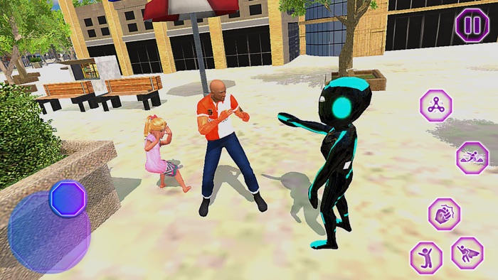 Neon Iron Stickman Superhero