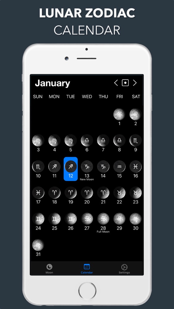 Lunar Phase Widget App for iPhone Free Download Lunar Phase Widget