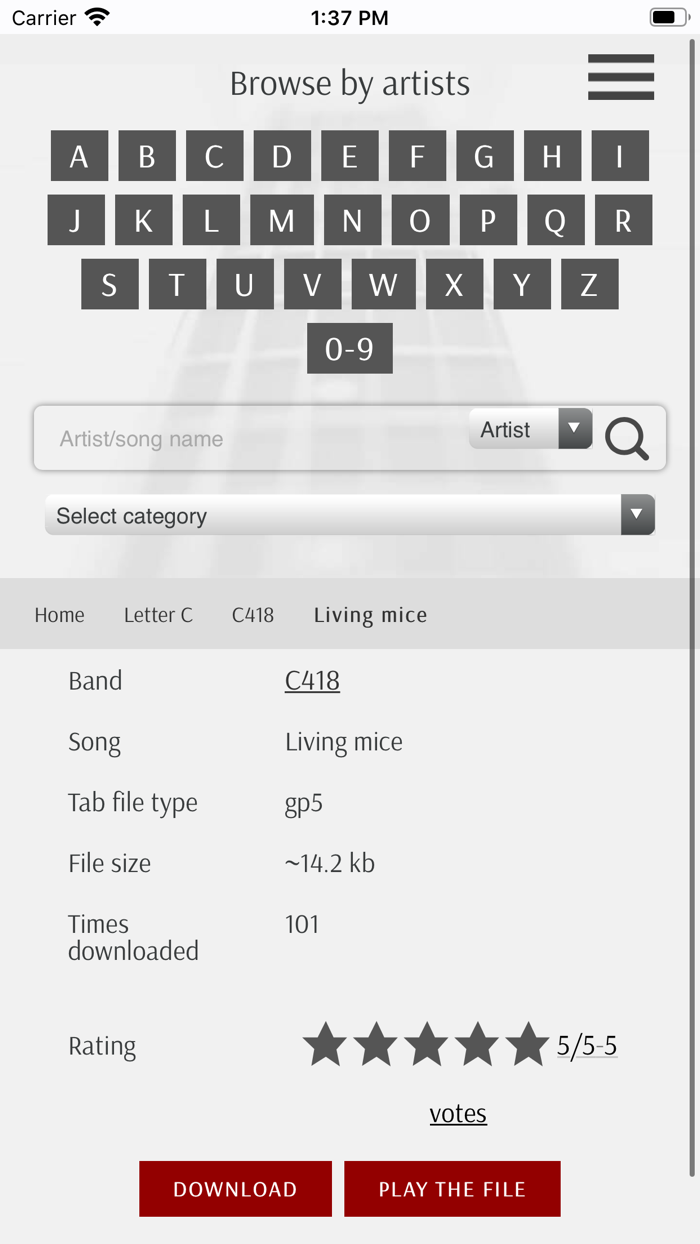 GProTabGuitar tabs and player