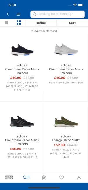 adidas cloudfoam mens trainers sports direct