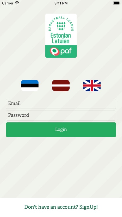 Interfaz de la Paf App