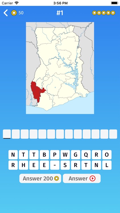 Ghana: Regions Map Quiz Game