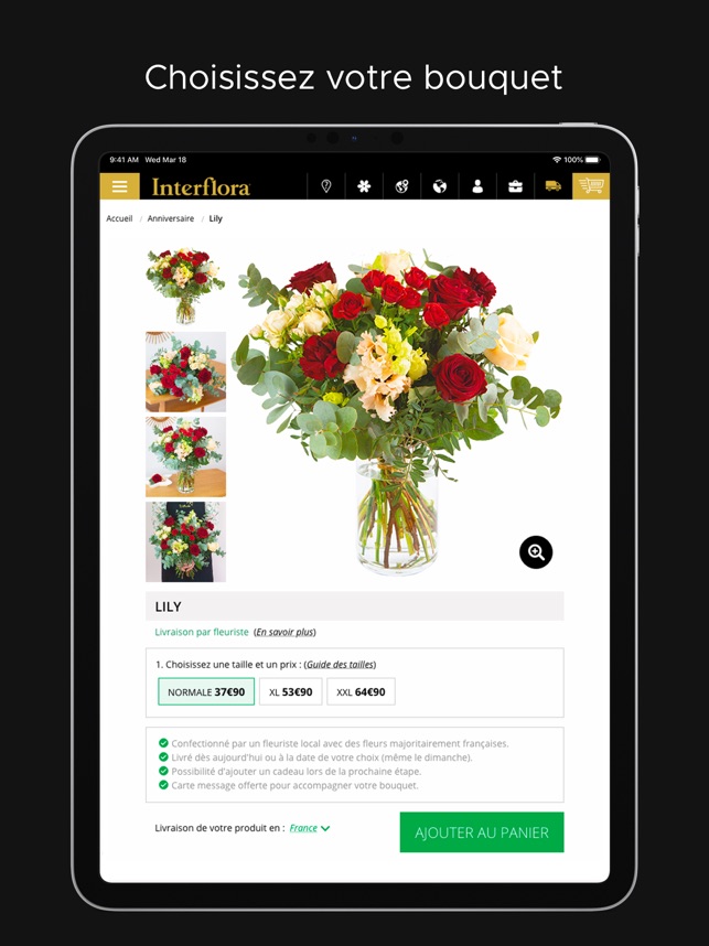 Interflora livraison de fleurs dans l'App Store
