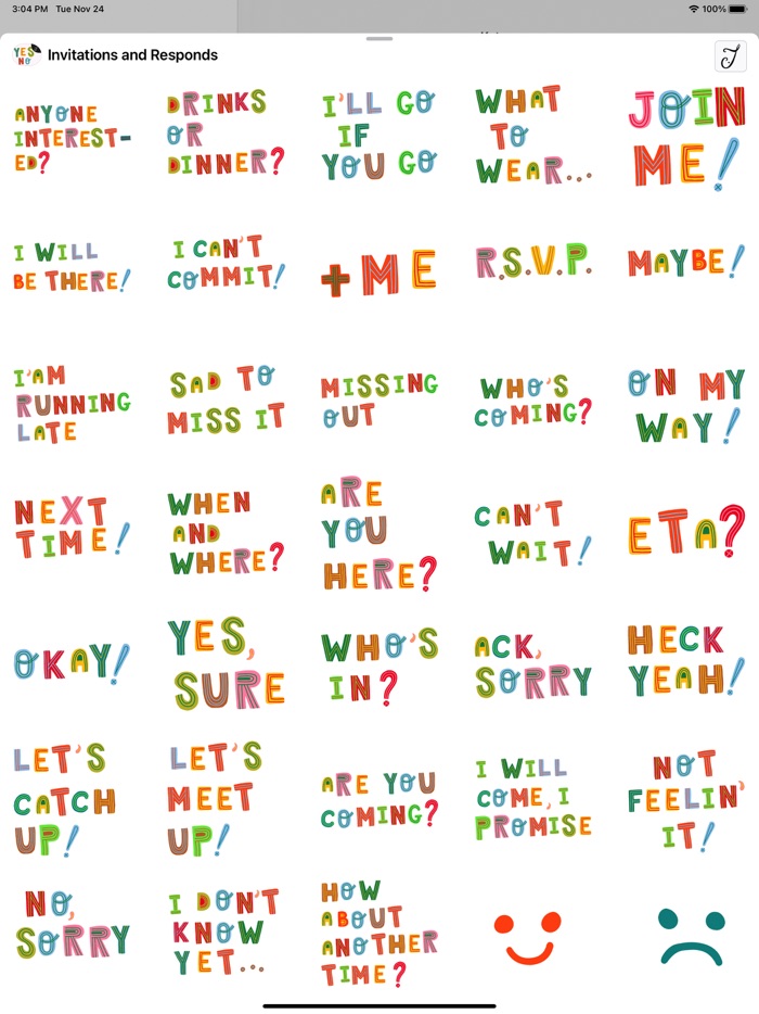 Invitations and Responds