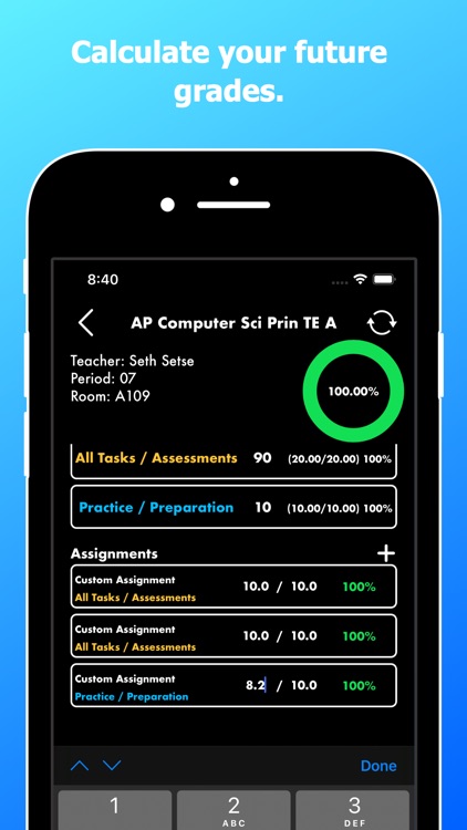GradeView for Student Vue