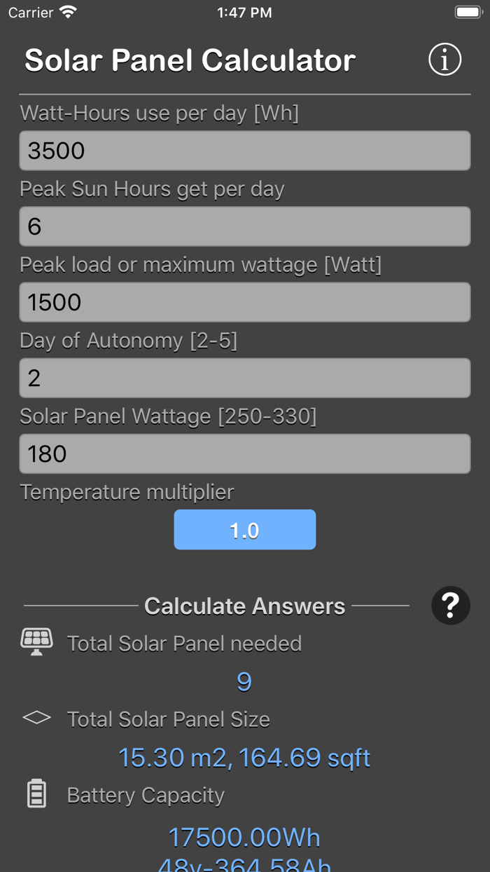 Solar Panel Calculator Plus