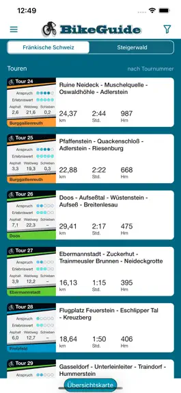 Game screenshot BikeGuide Fränkische Schweiz apk