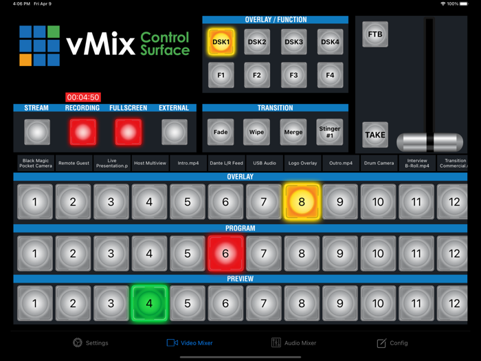 vMix Virtual Control Surface