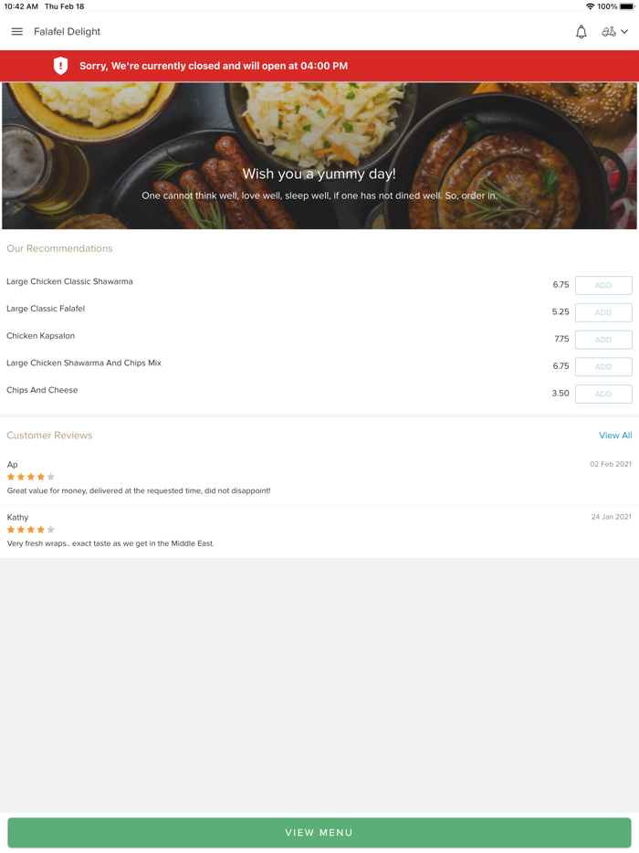 Falafel Delight Aberdeen.