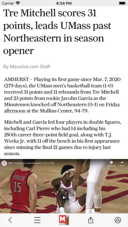 UMass Basketball News