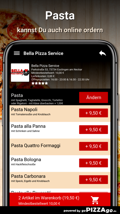 Bella Pizza Service Esslingen screenshot 5