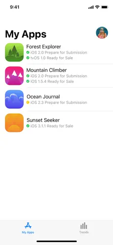 Screenshot 1 App Store Connect iphone