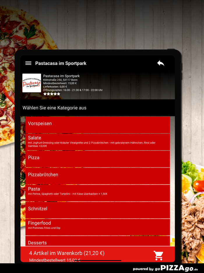 Pastacasa im Sportpark Bonn