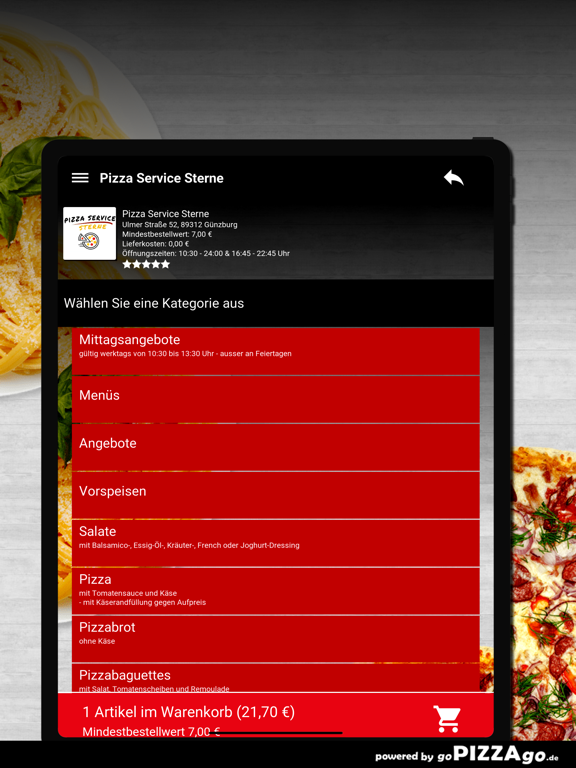 Pizza Service Sterne Günzburg screenshot 8