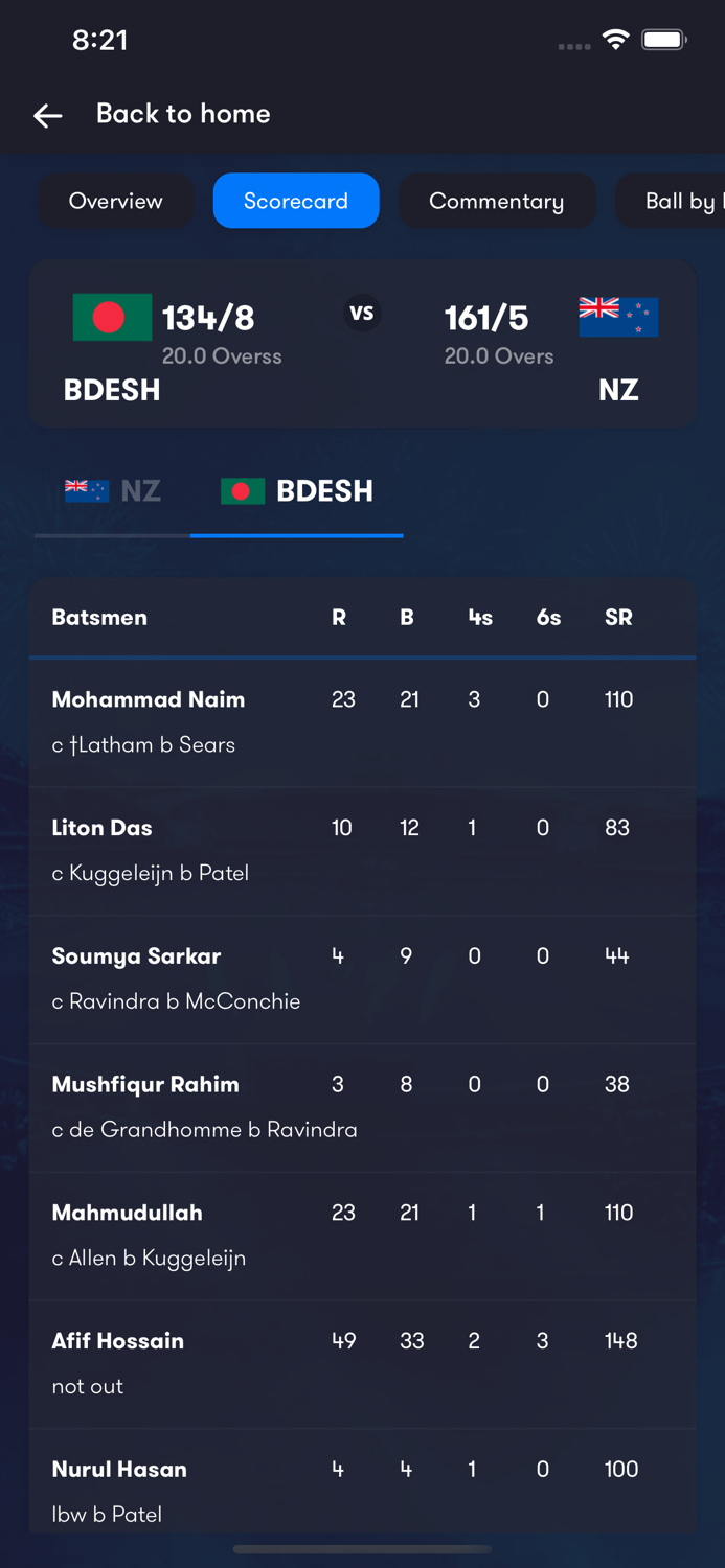 Cricket Live Line   Score