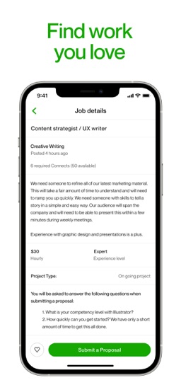 Upwork for Freelancers app screenshot