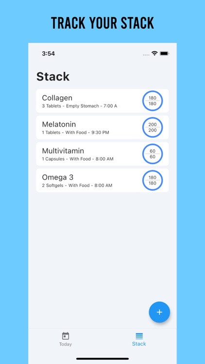 Stackly : Supplements Tracker