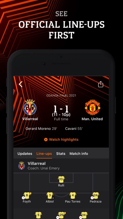 Europa: official football app