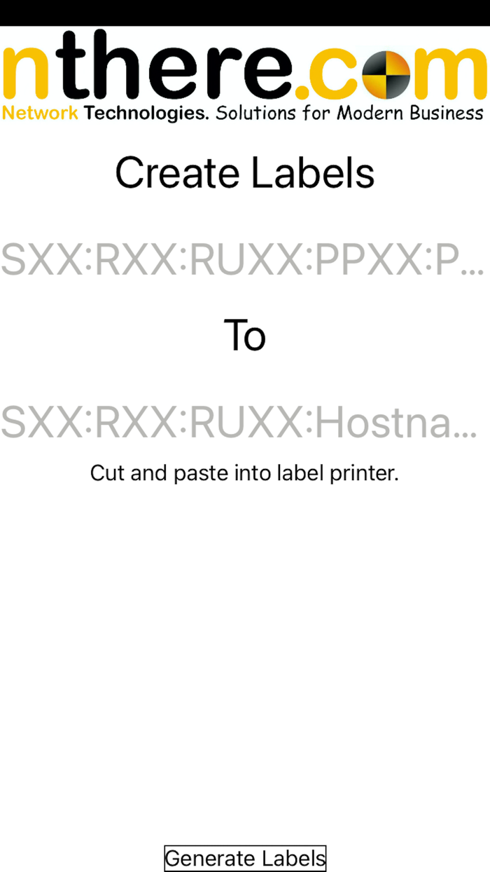 Cable Label Text Generator