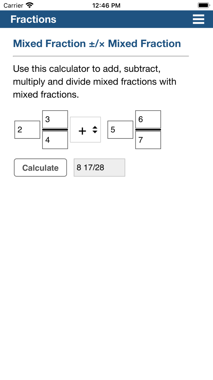 Calculating Fractions