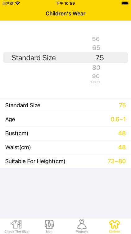 Quick Check Clothing Size screenshot-3