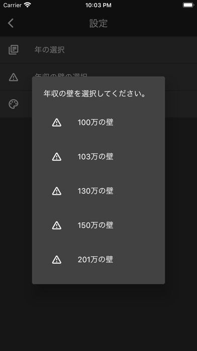 103万の壁 - 扶養の壁を超えないように毎月の収入を管理 screenshot 2