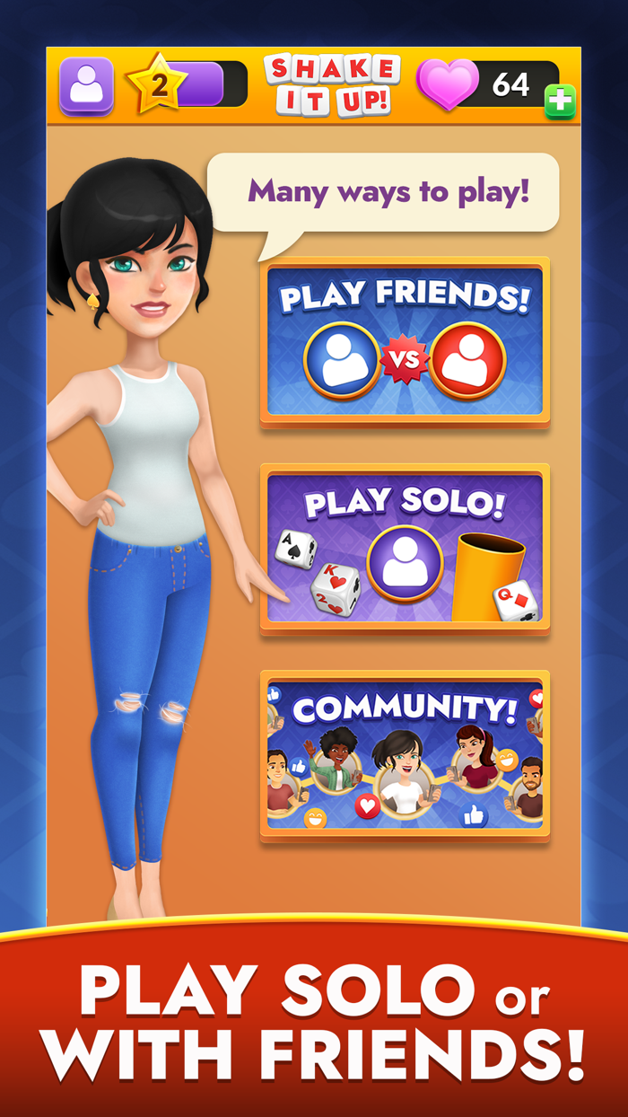 SHAKE IT UP Cards on Dice