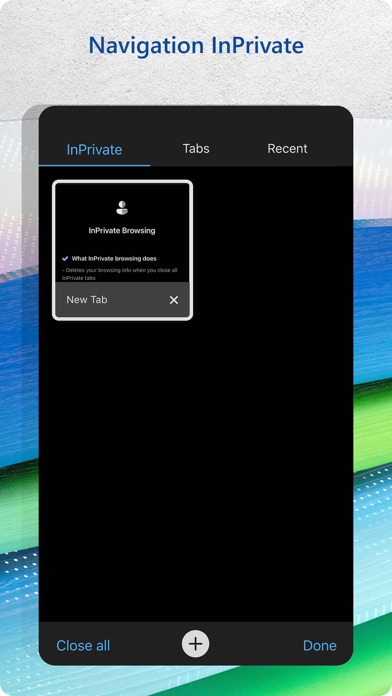 Microsoft Edge, navigateur Web iphone captures décran