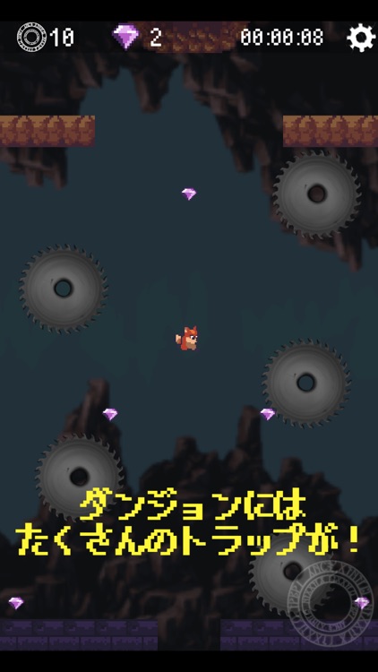 すべっておちてトラップをよけてワープするゲーム