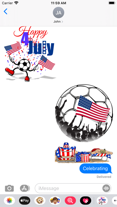 Soccer 4th of July Stickers screenshot 3