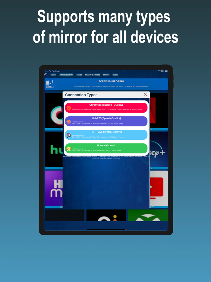 Screen Mirroring for All TV PC