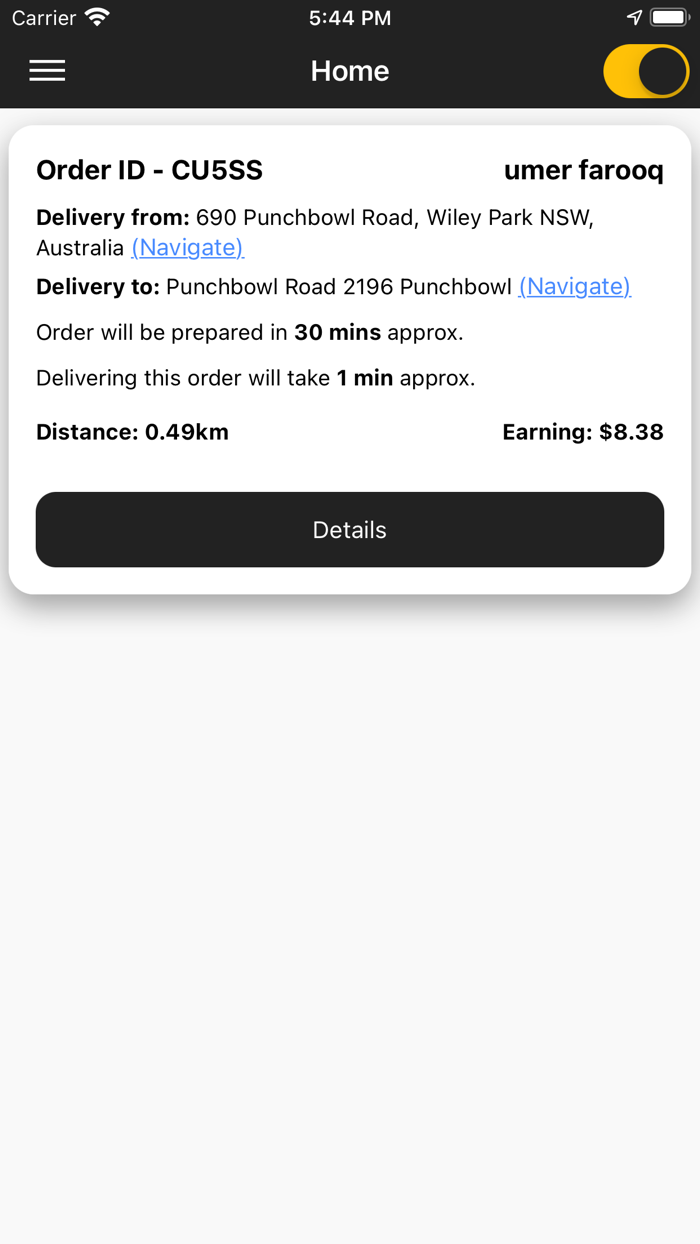 Get Delivery - Driver App