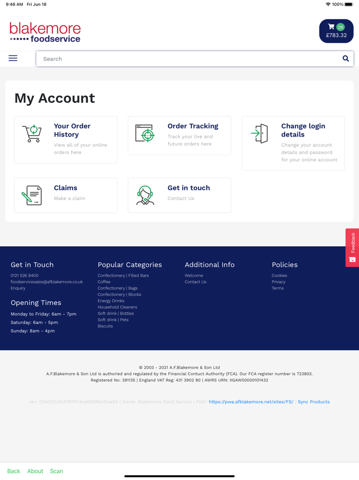 Blakemore Foodservice MyFS