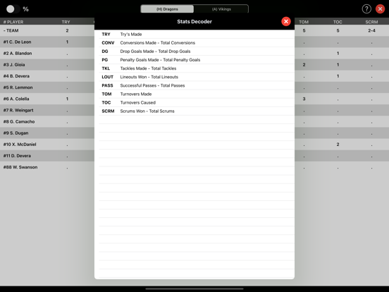 Rugby Scorebook + Stats screenshot 3
