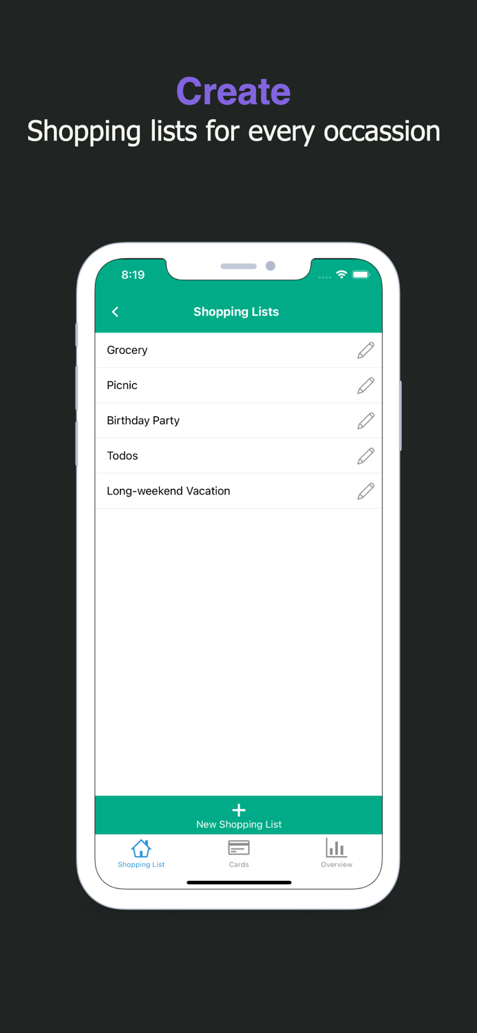 Listry - Grocery Shopping List