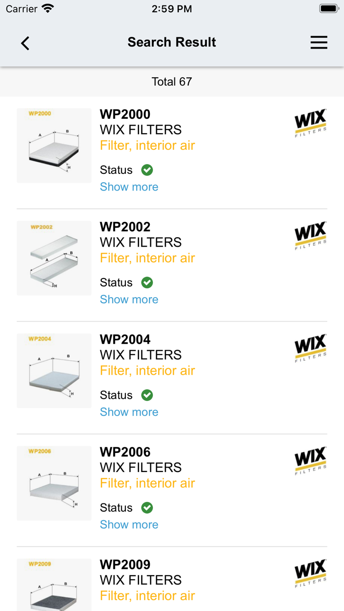 WIX Catalogue
