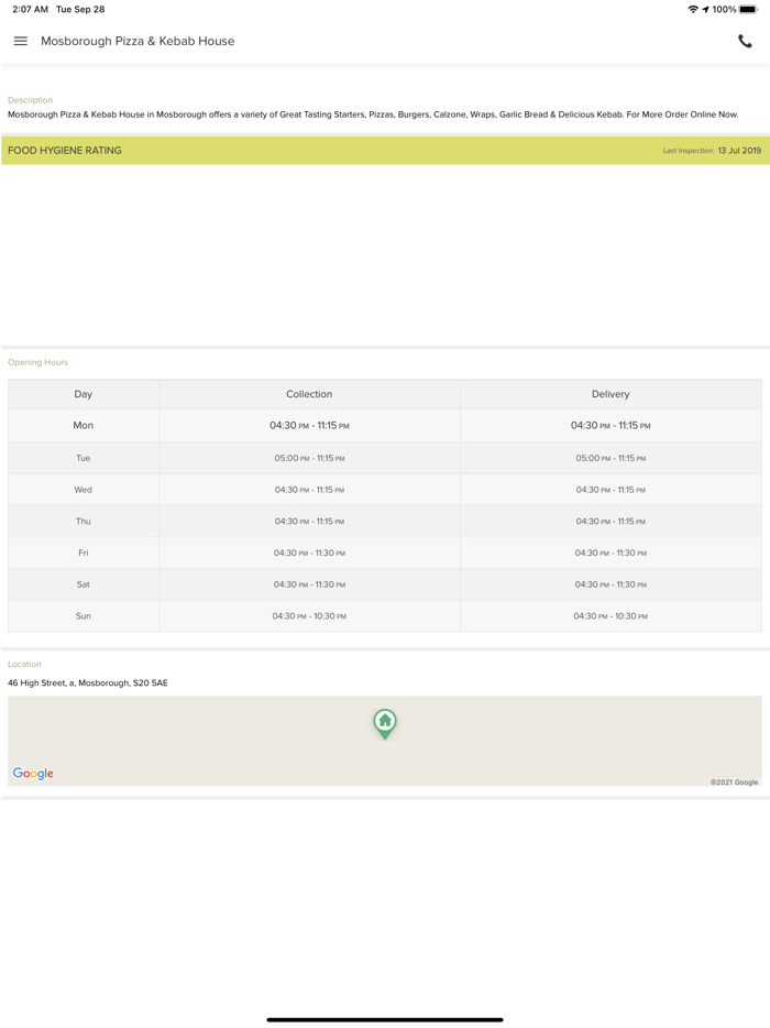 Mosborough Pizza  Kebab House