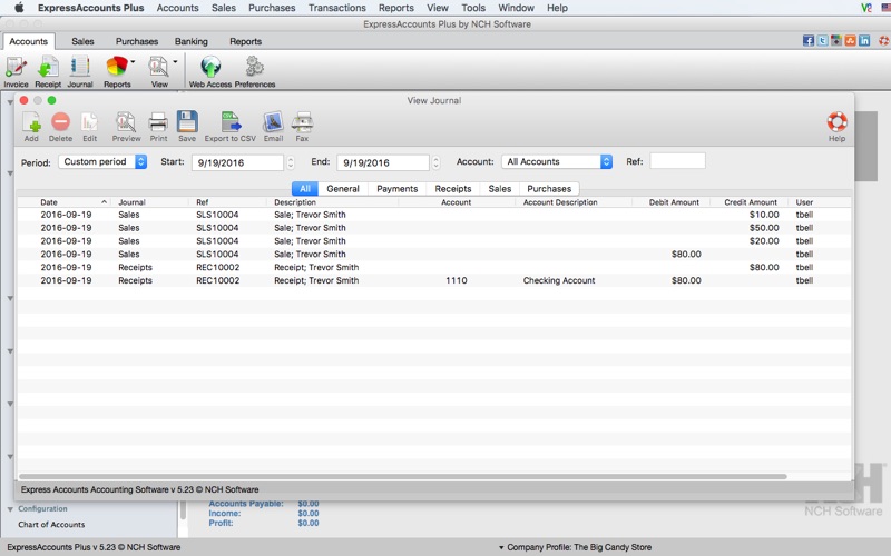 Express Accounts Accounting Software Screenshot