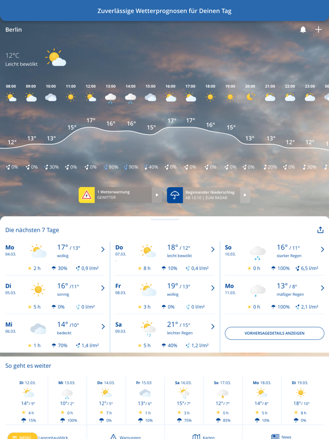 ‎wetter.com Regenradar & Wetter Screenshot