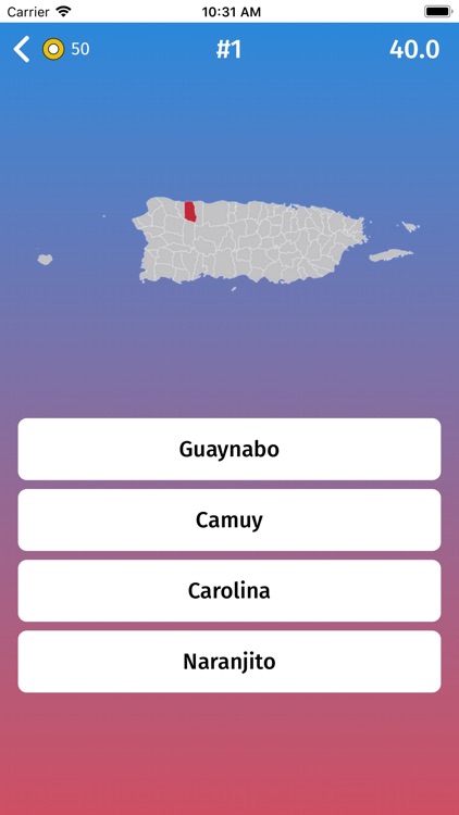 Puerto Rico: Regions Map Quiz