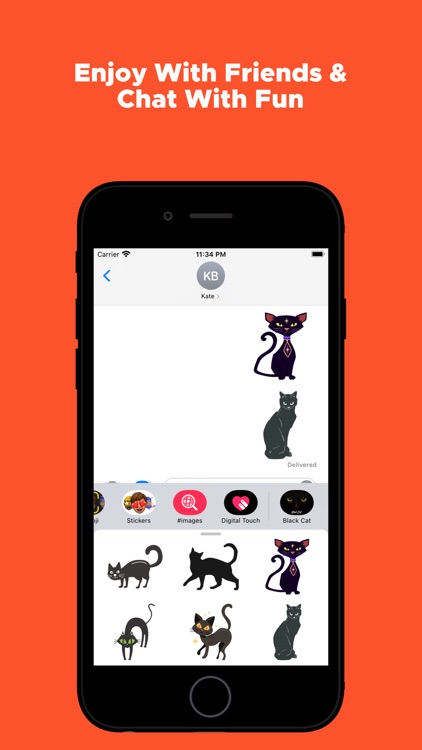 Cute Black Cat Stickers Pack screenshot-3
