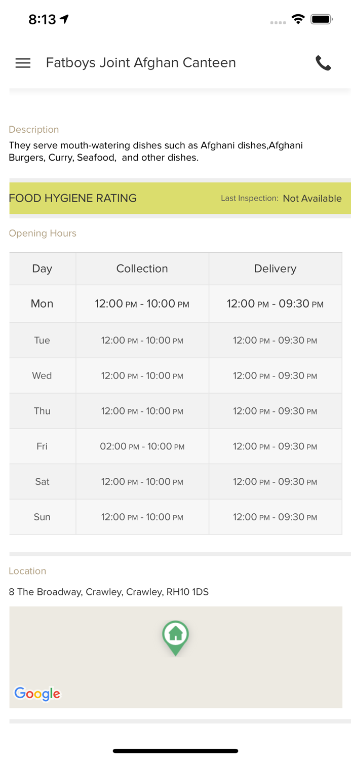 Fatboys Joint Afghan Canteen