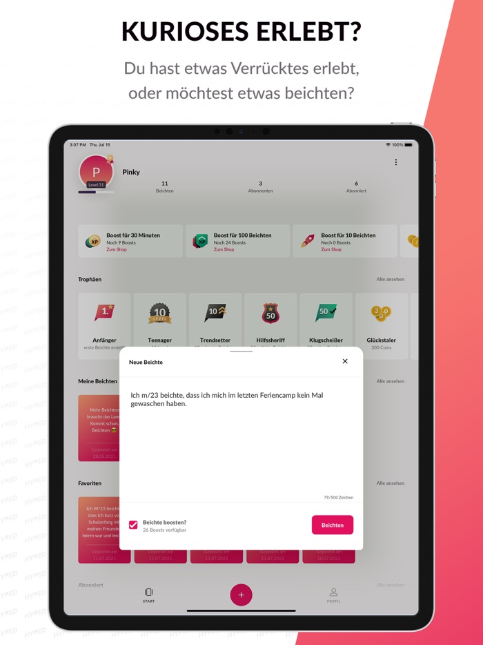 HYPED - soziales Netzwerk