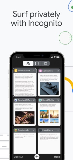 Google Chrome app screenshot