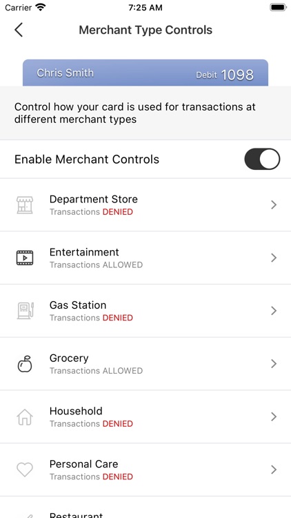 Fort Randall FCU Card Manager screenshot-3