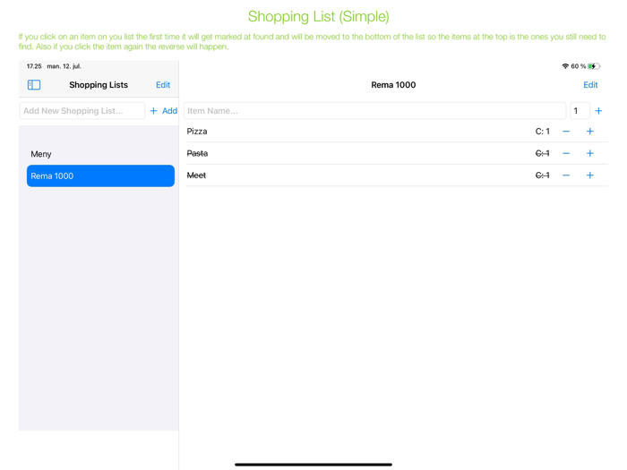 Shopping List Simple