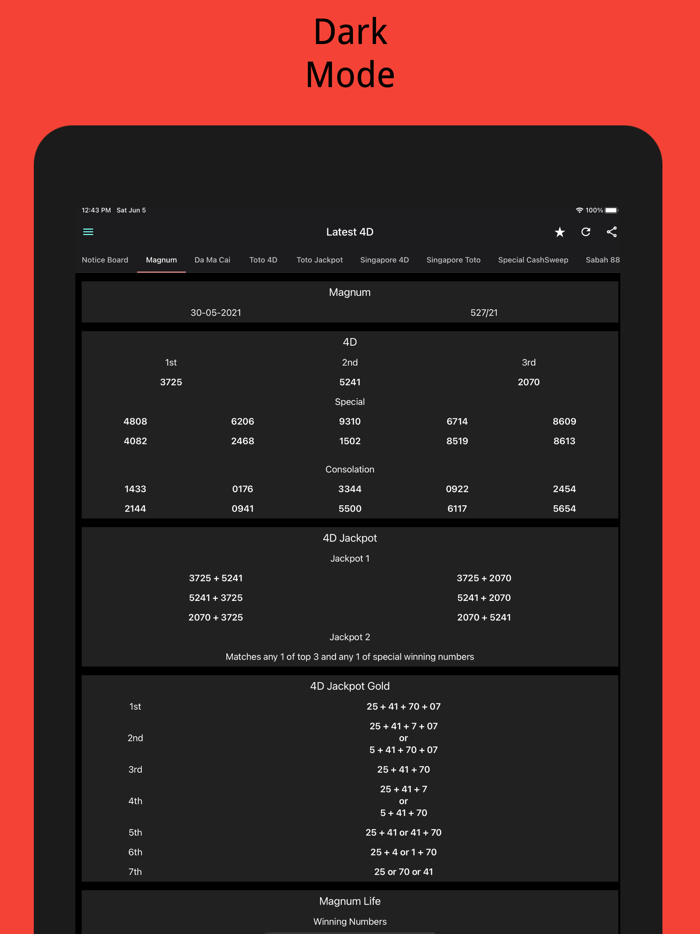 4D Result 万字开彩成绩
