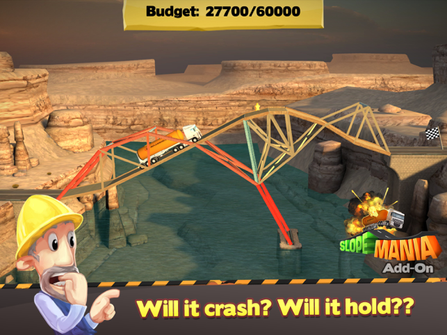 ‎Captura de pantalla del constructor de puentes