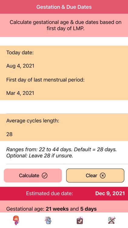 Pregnancy Due Dates Calculator