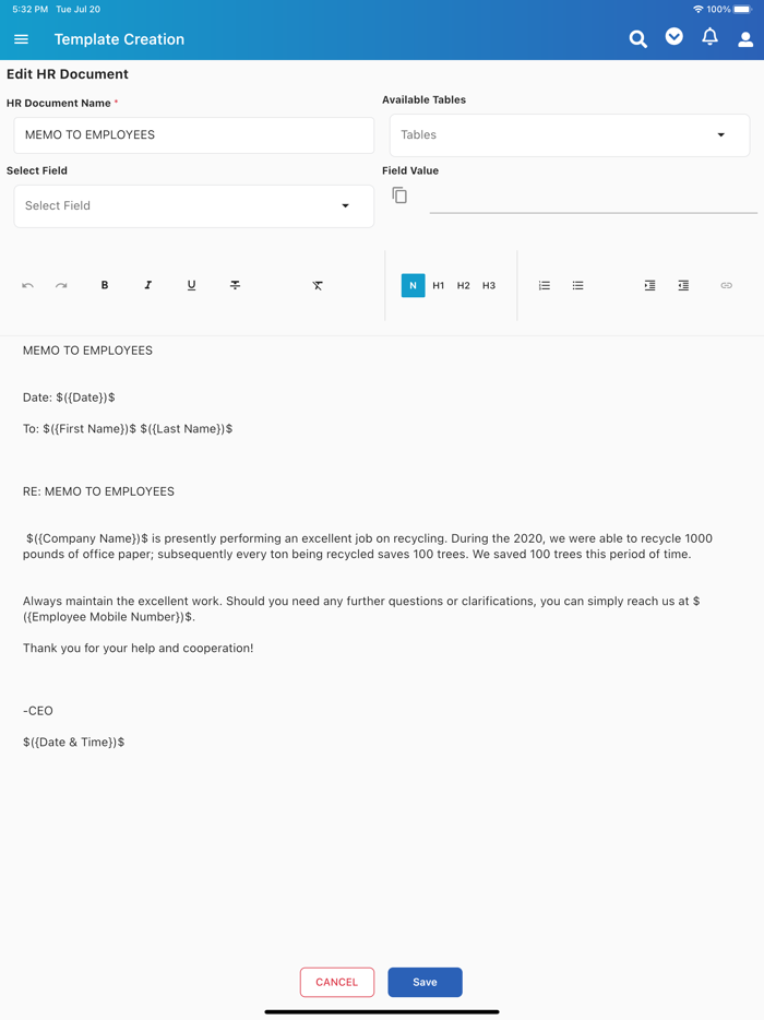 HRBluSky User Portal
